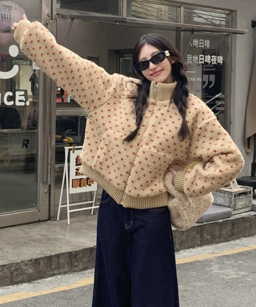 【セール】裏キルディング付きボアブルゾン/ショート丈コート（ブルゾン）｜DIAVEL（ディアベル）