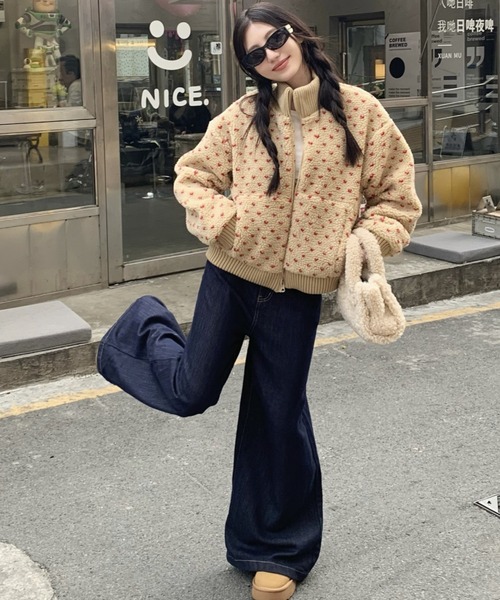 【セール】裏キルディング付きボアブルゾン/ショート丈コート（ブルゾン）｜DIAVEL（ディアベル）