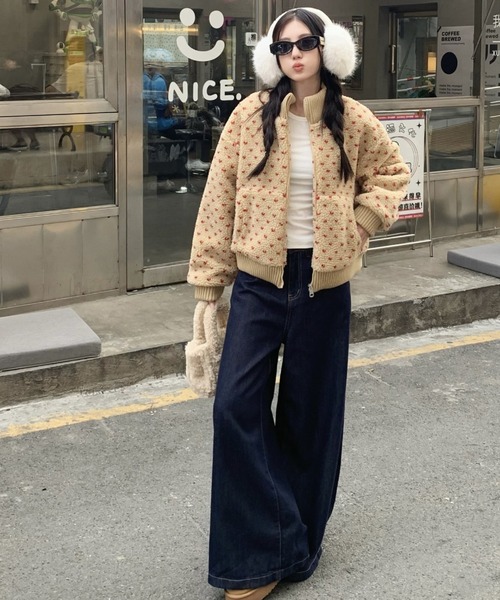 【セール】裏キルディング付きボアブルゾン/ショート丈コート（ブルゾン）｜DIAVEL（ディアベル）