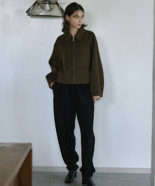 ジャケット・アウター wool short napoleon jacket セール】WOOL SHORT ZIP JACKET COAT/ウールショートジップジャケット