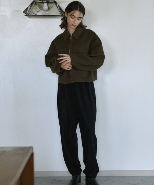 セール】WOOL SHORT ZIP JACKET COAT/ウールショートジップジャケット