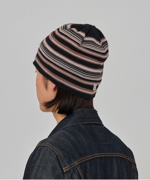 OVERRIDE（オーバーライド）の「OVERRIDE  OGC MULTI STRIPE BEANIE / オーバーライド（ニットキャップ/ビーニー・メンズ・ブラック/グリーン/ベージュ・57~59cm）」の9枚目の写真