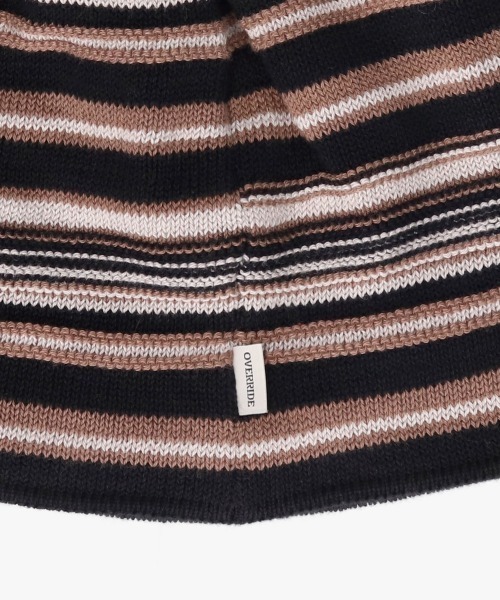 OVERRIDE（オーバーライド）の「OVERRIDE  OGC MULTI STRIPE BEANIE / オーバーライド（ニットキャップ/ビーニー・メンズ・ブラック/グリーン/ベージュ・57~59cm）」の7枚目の写真