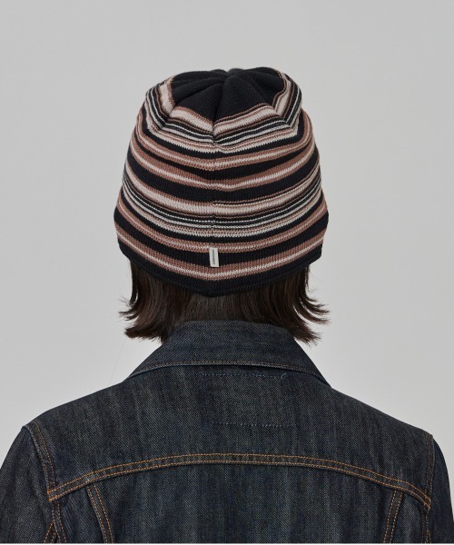 OVERRIDE（オーバーライド）の「OVERRIDE  OGC MULTI STRIPE BEANIE / オーバーライド（ニットキャップ/ビーニー・メンズ・ブラック/グリーン/ベージュ・57~59cm）」の11枚目の写真