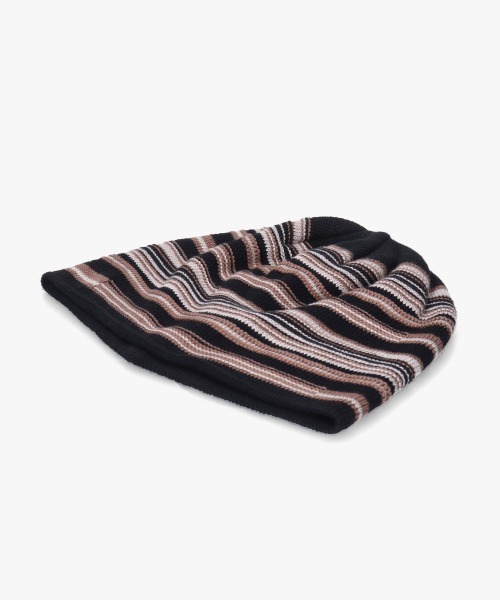 OVERRIDE（オーバーライド）の「OVERRIDE  OGC MULTI STRIPE BEANIE / オーバーライド（ニットキャップ/ビーニー・メンズ・ブラック/グリーン/ベージュ・57~59cm）」の6枚目の写真