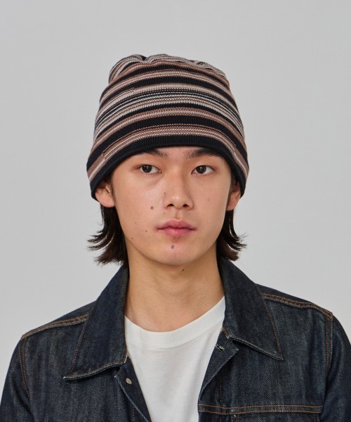 OVERRIDE（オーバーライド）の「OVERRIDE  OGC MULTI STRIPE BEANIE / オーバーライド（ニットキャップ/ビーニー・メンズ・ブラック/グリーン/ベージュ・57~59cm）」の18枚目の写真