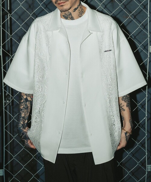 Subciety（サブサエティ）の「Lace panel shirt（シャツ/ブラウス・メンズ・ブラック/アイボリー/オレンジ・LARGE/MEDIUM/SMALL/X-LARGE）」の17枚目の写真