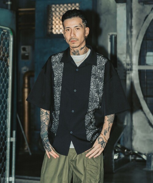 Subciety（サブサエティ）の「Lace panel shirt（シャツ/ブラウス・メンズ・ブラック/アイボリー/オレンジ・LARGE/MEDIUM/SMALL/X-LARGE）」の14枚目の写真