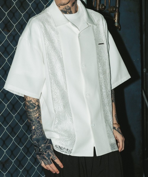 Subciety（サブサエティ）の「Lace panel shirt（シャツ/ブラウス・メンズ・ブラック/アイボリー/オレンジ・LARGE/MEDIUM/SMALL/X-LARGE）」の7枚目の写真