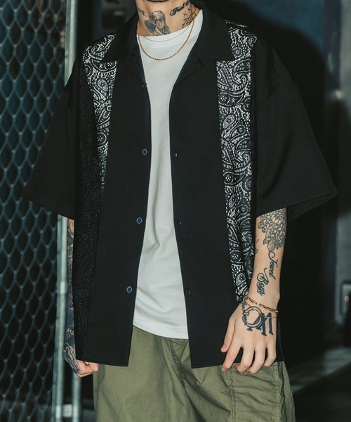 Subciety（サブサエティ）の「Lace panel shirt（シャツ/ブラウス・メンズ・ブラック/アイボリー/オレンジ・LARGE/MEDIUM/SMALL/X-LARGE）」の9枚目の写真