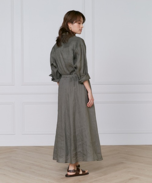 INED(イネド)の「【セットアップ対応】リネンバイヤススカート《lelinzephyr/ル・ランゼフィール》(スカート・レディース・カーキ/ブラック/ブルー・9号/7号/11号)」の11枚目の写真