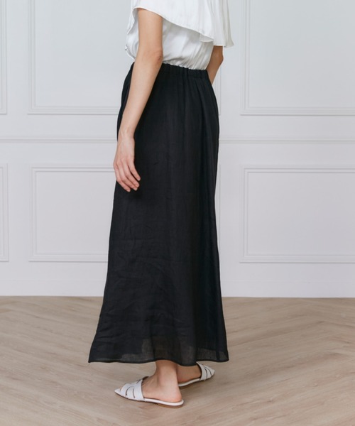 INED(イネド)の「【セットアップ対応】リネンバイヤススカート《lelinzephyr/ル・ランゼフィール》(スカート・レディース・カーキ/ブラック/ブルー・9号/7号/11号)」の13枚目の写真