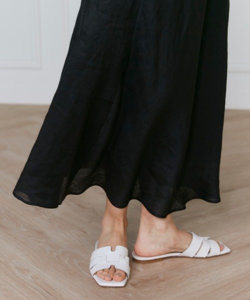 INED(イネド)の「【セットアップ対応】リネンバイヤススカート《lelinzephyr/ル・ランゼフィール》(スカート・レディース・カーキ/ブラック/ブルー・9号/7号/11号)」の15枚目の写真