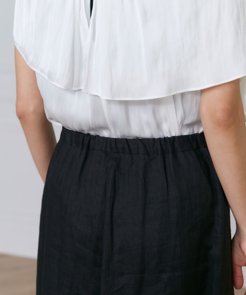 INED(イネド)の「【セットアップ対応】リネンバイヤススカート《lelinzephyr/ル・ランゼフィール》(スカート・レディース・カーキ/ブラック/ブルー・9号/7号/11号)」の16枚目の写真