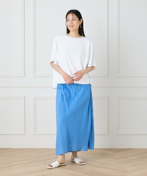 INED(イネド)の「【セットアップ対応】リネンバイヤススカート《lelinzephyr/ル・ランゼフィール》(スカート・レディース・カーキ/ブラック/ブルー・9号/7号/11号)」の18枚目の写真