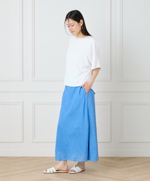 INED(イネド)の「【セットアップ対応】リネンバイヤススカート《lelinzephyr/ル・ランゼフィール》(スカート・レディース・カーキ/ブラック/ブルー・9号/7号/11号)」の19枚目の写真