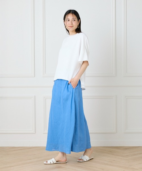 INED(イネド)の「【セットアップ対応】リネンバイヤススカート《lelinzephyr/ル・ランゼフィール》(スカート・レディース・カーキ/ブラック/ブルー・9号/7号/11号)」の20枚目の写真