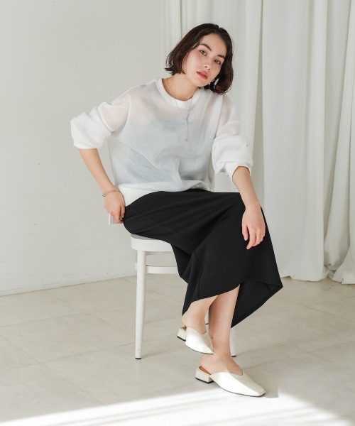 Bou Jeloud（ブージュルード）の「クリアダンボールプルオーバー（Tシャツ/カットソー・レディース・ホワイト/ブラック・FREE）」の6枚目の写真