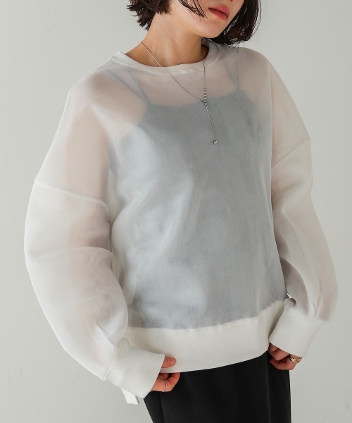 Bou Jeloud（ブージュルード）の「クリアダンボールプルオーバー（Tシャツ/カットソー・レディース・ホワイト/ブラック・FREE）」の7枚目の写真