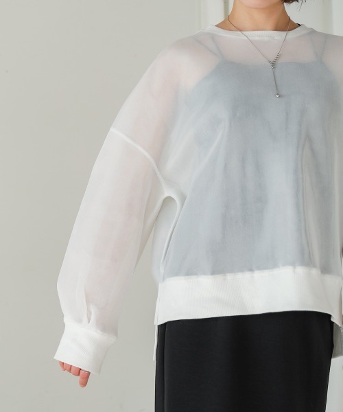 Bou Jeloud（ブージュルード）の「クリアダンボールプルオーバー（Tシャツ/カットソー・レディース・ホワイト/ブラック・FREE）」の13枚目の写真