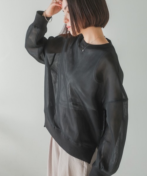 Bou Jeloud（ブージュルード）の「クリアダンボールプルオーバー（Tシャツ/カットソー・レディース・ホワイト/ブラック・FREE）」の12枚目の写真