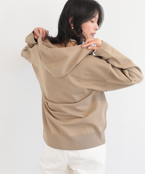 BARNYARDSTORM（バンヤードストーム）の「BARNYARDSTORM / スキッパーフーディーニットパーカー / ハンドウォッシャブル（パーカー・レディース・ベージュ/ホワイト・FREE）」の10枚目の写真