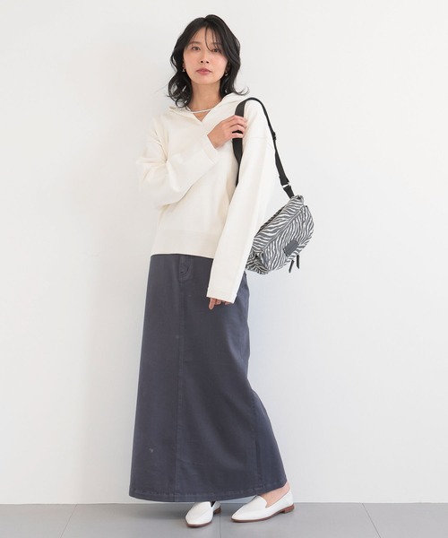 BARNYARDSTORM（バンヤードストーム）の「BARNYARDSTORM / スキッパーフーディーニットパーカー / ハンドウォッシャブル（パーカー・レディース・ベージュ/ホワイト・FREE）」の17枚目の写真