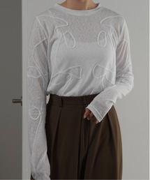 lawgy | nuance ribbon long sleeve t / ニュアンスリボンロングスリーブt(Tシャツ/カットソー)