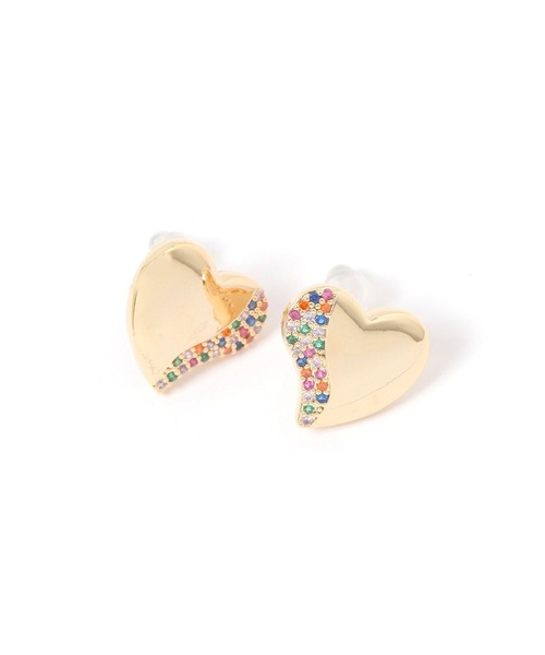 niko and...（ニコアンド）の「マルチストーンハートピアス（ピアス（両耳用）・レディース・グレー/イエロー・0）」の6枚目の写真