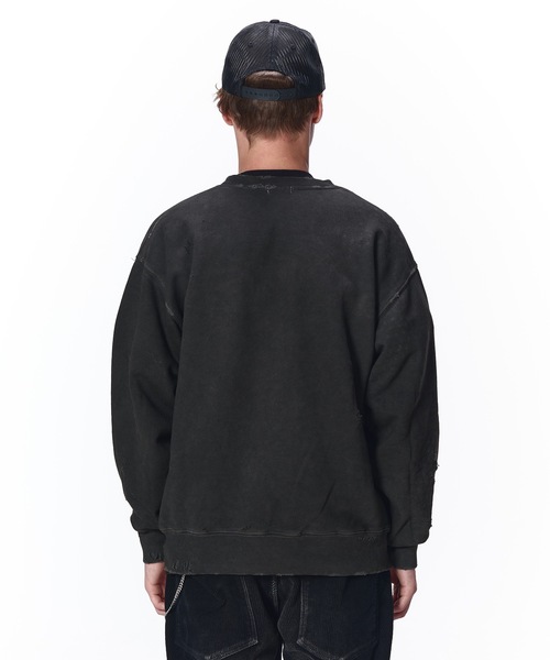 JieDa SUPER DAMAGE SWEAT ブラック サイズ1 JIEDA（ジエダ）の「VIRGINIA DAMAGE SWEAT（スウェット）」 - WEAR