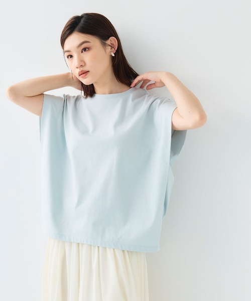 CROSS FUNCTION（クロスファンクション）の「《汗染み防止》正解 ゆるシルエットフレンチプルオーバー【CF/クロスファンクション】（Tシャツ/カットソー・レディース・ミント/オフホワイト/ライトグレー/ブラック・M/LL/L）」の4枚目の写真