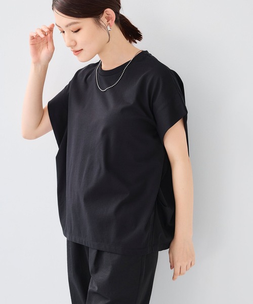 CROSS FUNCTION（クロスファンクション）の「《汗染み防止》正解 ゆるシルエットフレンチプルオーバー【CF/クロスファンクション】（Tシャツ/カットソー・レディース・ミント/オフホワイト/ライトグレー/ブラック・M/LL/L）」の21枚目の写真