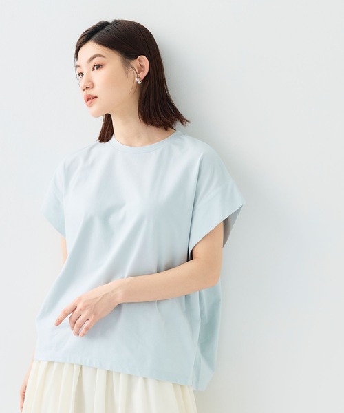 CROSS FUNCTION（クロスファンクション）の「《汗染み防止》正解 ゆるシルエットフレンチプルオーバー【CF/クロスファンクション】（Tシャツ/カットソー・レディース・ミント/オフホワイト/ライトグレー/ブラック・M/LL/L）」の6枚目の写真