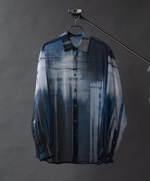 PHILTHEORY（フィルセオリー）の「Sheer graphic shirts/シアーグラフィックシャツ（シャツ/ブラウス・メンズ・グリーン/ブラック・1/2/3）」の9枚目の写真