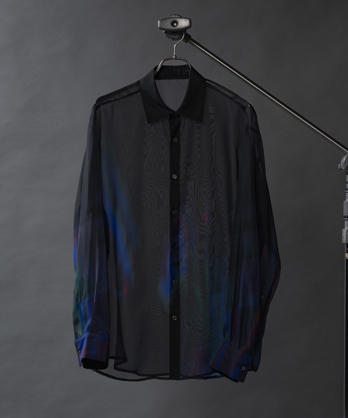 PHILTHEORY（フィルセオリー）の「Sheer graphic shirts/シアーグラフィックシャツ（シャツ/ブラウス・メンズ・グリーン/ブラック・1/2/3）」の15枚目の写真
