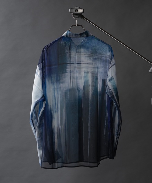 PHILTHEORY（フィルセオリー）の「Sheer graphic shirts/シアーグラフィックシャツ（シャツ/ブラウス・メンズ・グリーン/ブラック・1/2/3）」の10枚目の写真