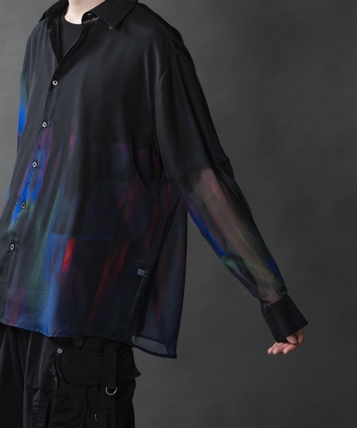 PHILTHEORY（フィルセオリー）の「Sheer graphic shirts/シアーグラフィックシャツ（シャツ/ブラウス・メンズ・グリーン/ブラック・1/2/3）」の19枚目の写真