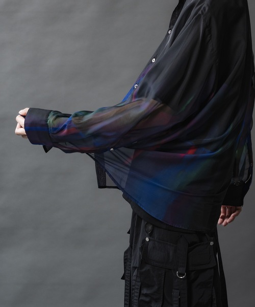 PHILTHEORY（フィルセオリー）の「Sheer graphic shirts/シアーグラフィックシャツ（シャツ/ブラウス・メンズ・グリーン/ブラック・1/2/3）」の21枚目の写真