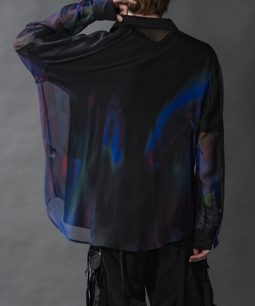 PHILTHEORY（フィルセオリー）の「Sheer graphic shirts/シアーグラフィックシャツ（シャツ/ブラウス・メンズ・グリーン/ブラック・1/2/3）」の22枚目の写真