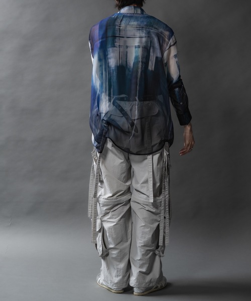 PHILTHEORY（フィルセオリー）の「Sheer graphic shirts/シアーグラフィックシャツ（シャツ/ブラウス・メンズ・グリーン/ブラック・1/2/3）」の7枚目の写真