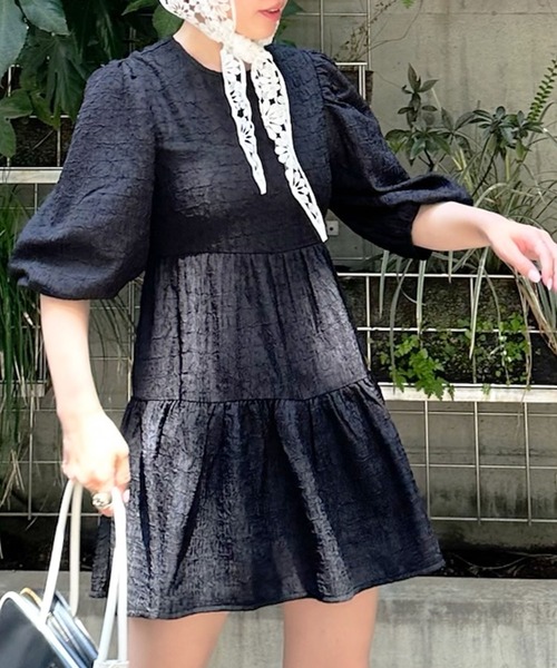 セール】バックオープンティアードミニワンピ（チュニック）｜Alley