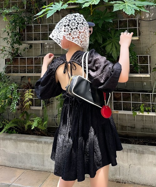 セール】バックオープンティアードミニワンピ（チュニック）｜Alley