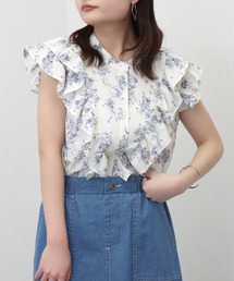 libelle more | 花柄プリント合繊フリルブラウス(シャツ/ブラウス)