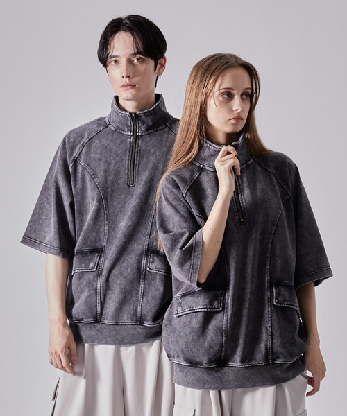 【CLEL】Heavy Weight Vintage Design Short Sleeve Half Zip T-shirts / ヘビーウェイトヴィンテージデザイン半袖ハーフジップTシャツの9枚目の写真