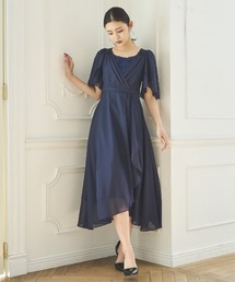 ラメボタニカルレースレイヤードドレス（ドレス）｜AND COUTURE