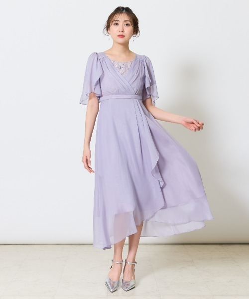 AND COUTURE（アンドクチュール）の「カシュクールレースレイヤードドレス（ドレス・レディース・ミント/ライトグレー/ネイビー・FREE）」の15枚目の写真