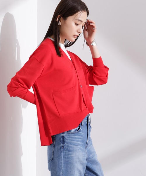 NANO universe（ナノユニバース）の「洗濯機洗い可UVカット接触冷感Vネックカーディガン（カーディガン/ボレロ・レディース・レッド/ダークネイビー/グレー系その他4・FREE）」の6枚目の写真