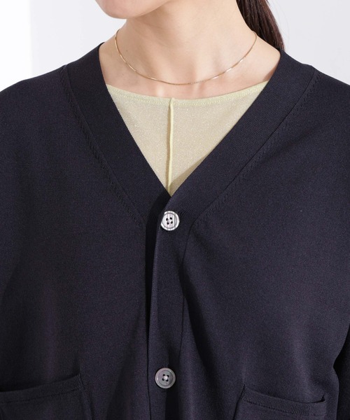 NANO universe（ナノユニバース）の「洗濯機洗い可UVカット接触冷感Vネックカーディガン（カーディガン/ボレロ・レディース・レッド/ダークネイビー/グレー系その他4・FREE）」の10枚目の写真