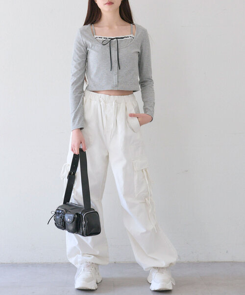 OLIVE des OLIVE（オリーブデオリーブ）の「デニムカーゴパンツ（その他パンツ・レディース・ピンク/ブラウン/オフホワイト/ブラック系その他・FREE）」の18枚目の写真