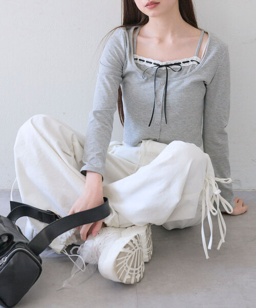 OLIVE des OLIVE（オリーブデオリーブ）の「デニムカーゴパンツ（その他パンツ・レディース・ピンク/ブラウン/オフホワイト/ブラック系その他・FREE）」の20枚目の写真